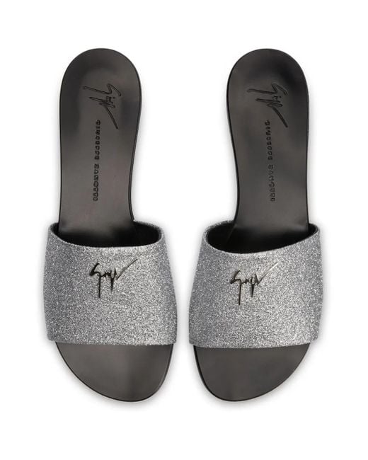 Giuseppe Zanotti White Shirley Glitter Sandals