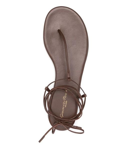 Gianvito Rossi Brown Gwyneth Round-Toe Sandals