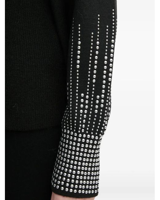 Jersey con apliques y cuello en V DKNY de color Black