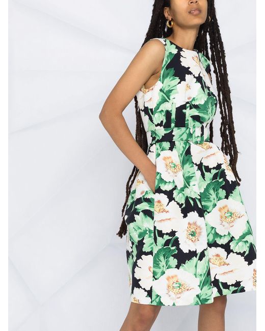 black printed belted dress