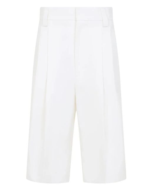 Carven White Pleated Shorts