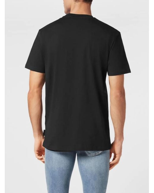 Philipp Plein Black Skull-Print Round-Neck T-Shirt for men