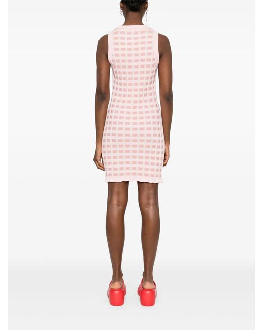 Maison Kitsuné Pink Fox Pattern Midi Dress
