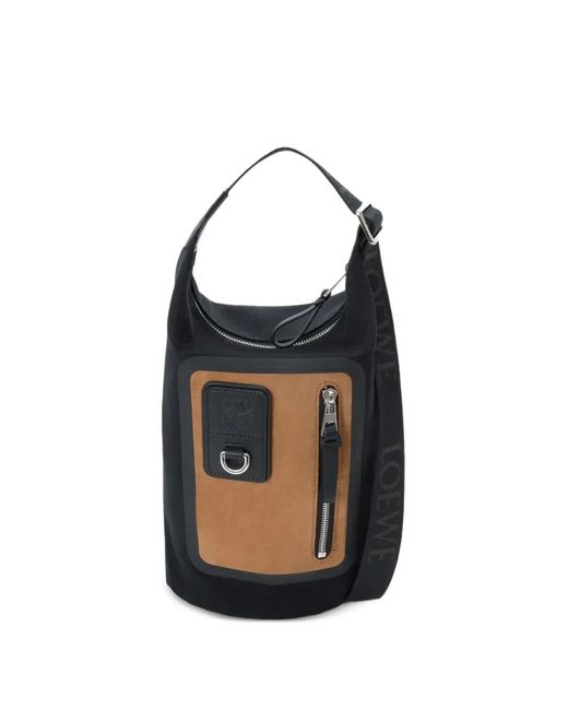 Borsa A Spalla Con Inserti di Loewe in Black da Uomo