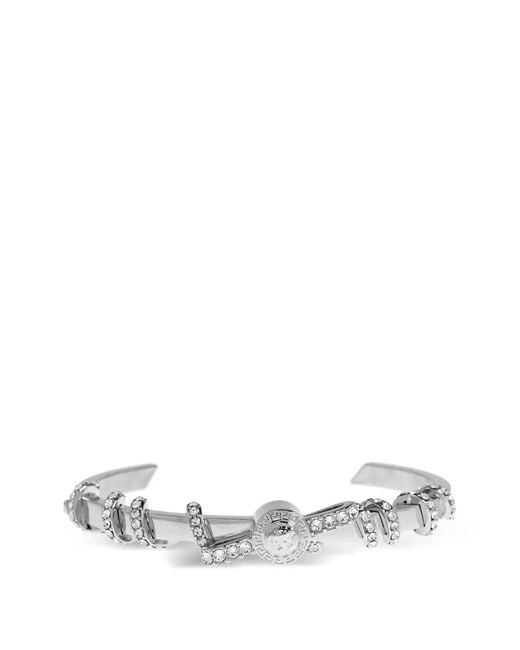 Versace White Gianni Crystal-Embellished Bracelet
