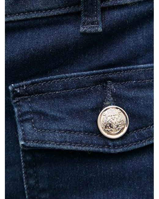 Morgan Blue Button Jeans