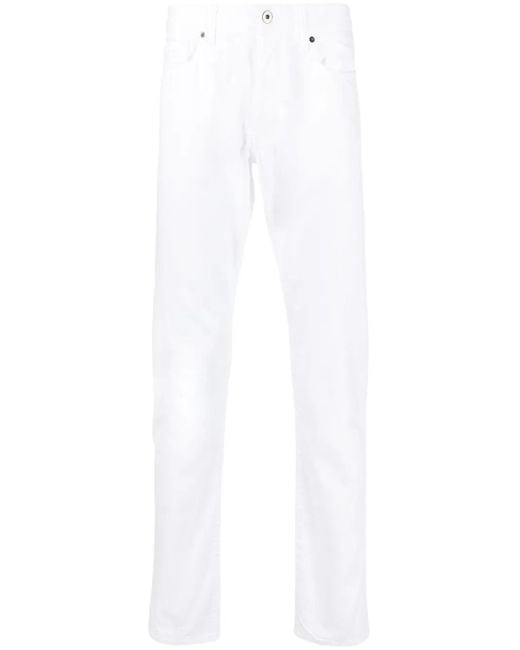 14 Bros White Logo-Patch Straight-Leg Jeans for men