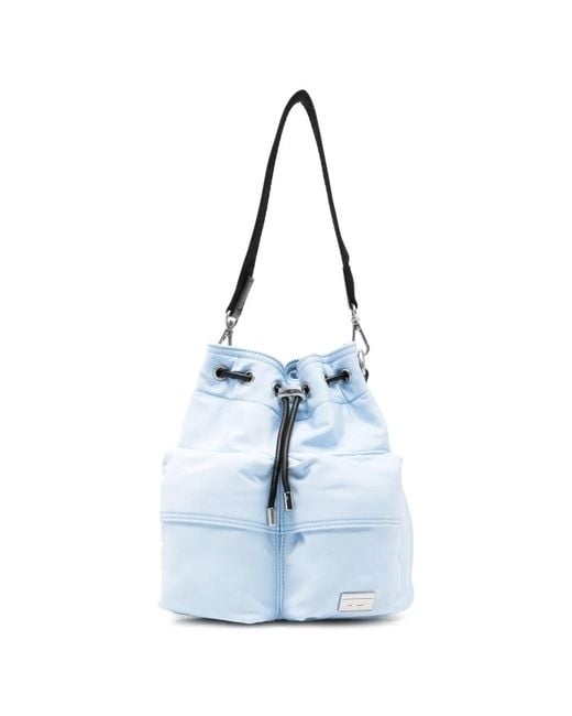 DIESEL Blue Multi-Pkts Bucket X Pocket Drawstring Shoulder Bag