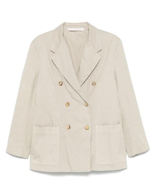 Palm Angels Natural Double-breasted Blazer