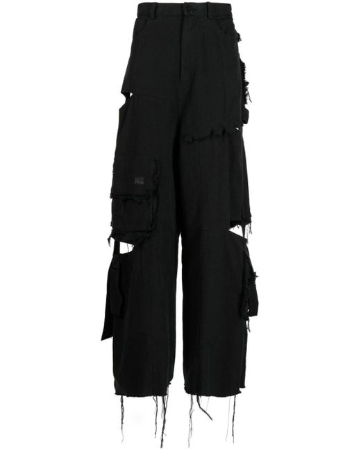 Natasha Zinko Black Jeans mit Cargo-Taschen