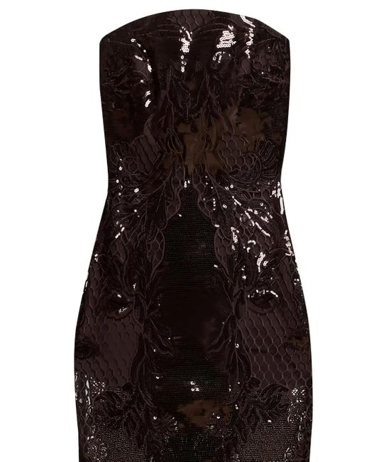 Elie Saab Black Lace-Detail Maxi Dress
