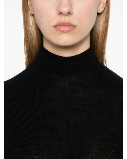 Bompard Black Seamless Extrafine Roll-Neck Sweater