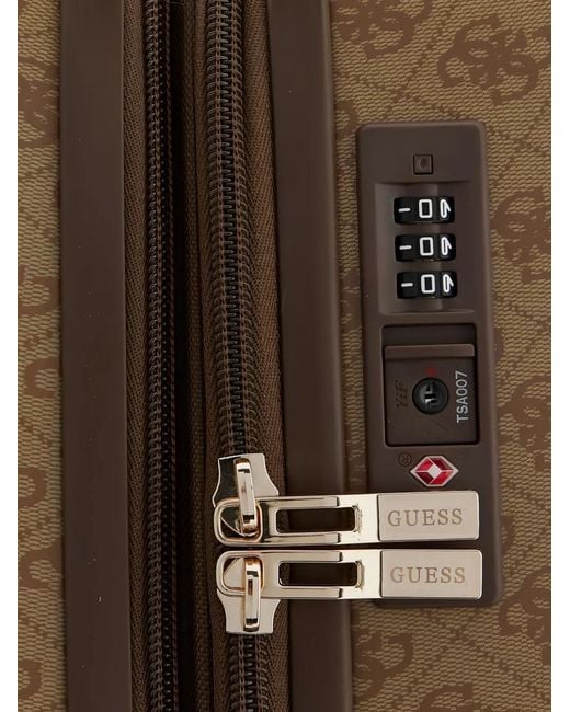 Guess Brown Latona Monogram-Print Luggage