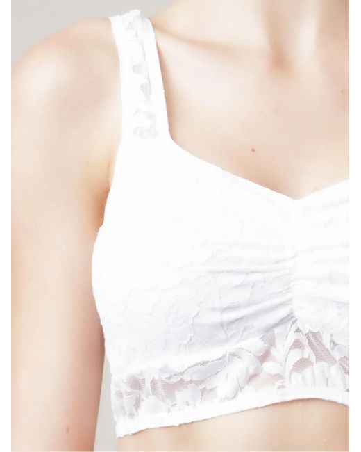 Amir Slama White Lace-Design T-Shirt Bra