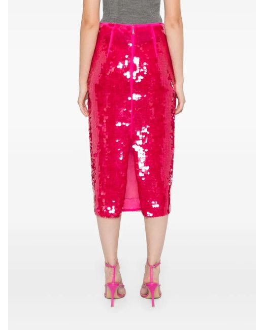 Patrizia Pepe スパンコール ペンシルスカート Red