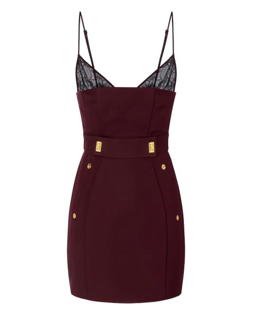 Elisabetta Franchi Red Lace-Detailed Mini Dress