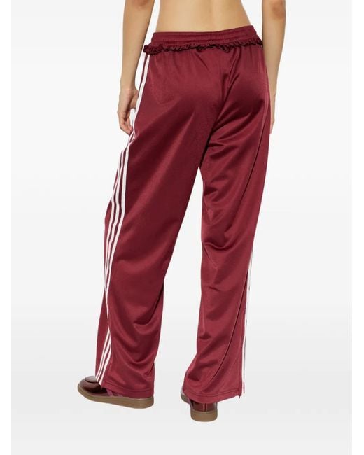 Adidas Red Pleated Firebird Track Pants
