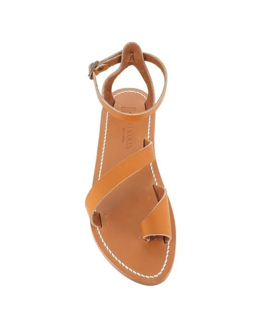 K. Jacques Brown Hecatea Leather Sandals