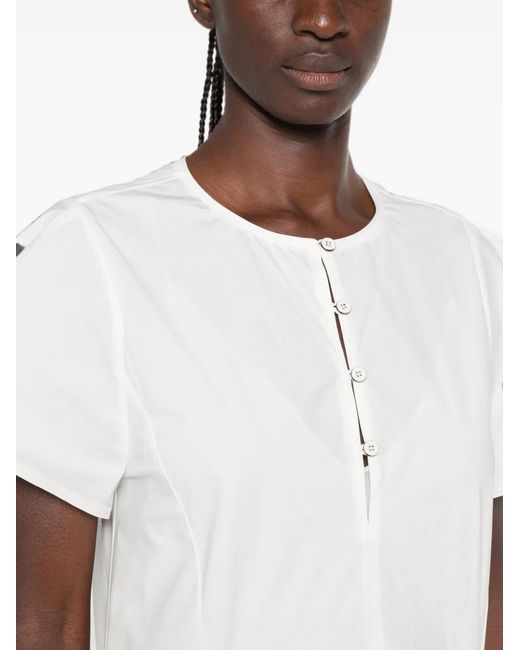 Forte_forte White Button-Up Flared Maxi Dress