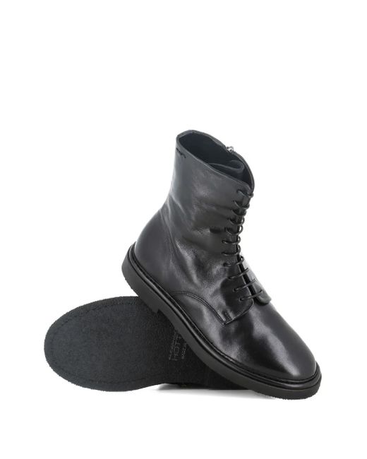 Alexander Hotto Black Lace-Up Zip Boots