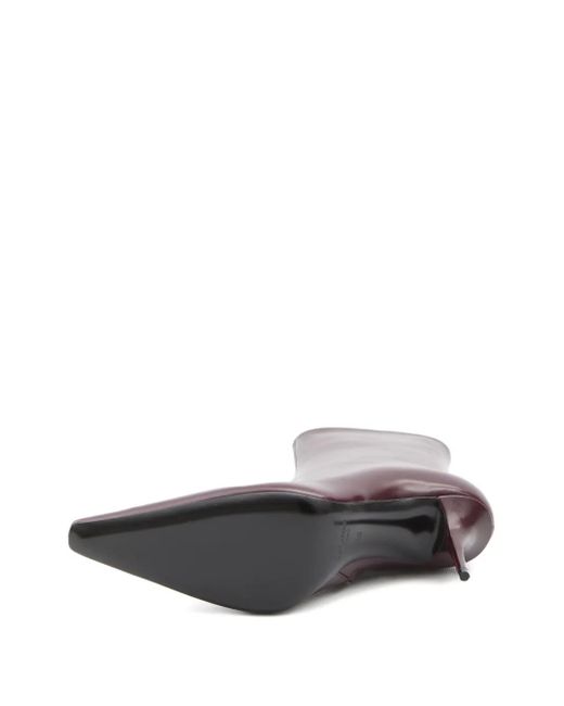 Saint Laurent Purple 90Mm Ashley Pointed-Toe Ankle Boots