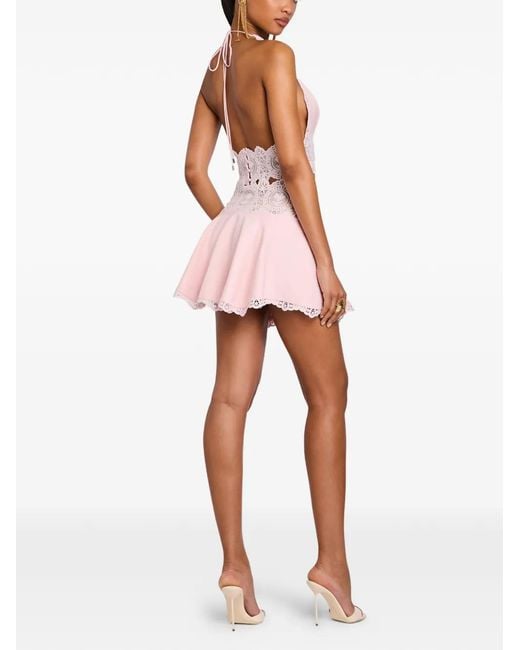 retroféte Pink Dandie Lace-Trim Mini Skirt