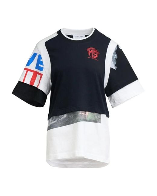 Camiseta a capas MARINE SERRE de color Blue