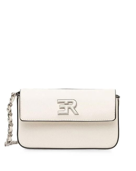 ERMANNO FIRENZE Natural Logo-Plaque Chain-Strap Shoulder Bag