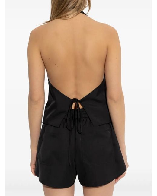 Helmut Lang Black Halter Vest.Round Po P02Hw508