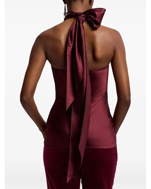 Ralph Lauren Red Chilton Halterneck Top