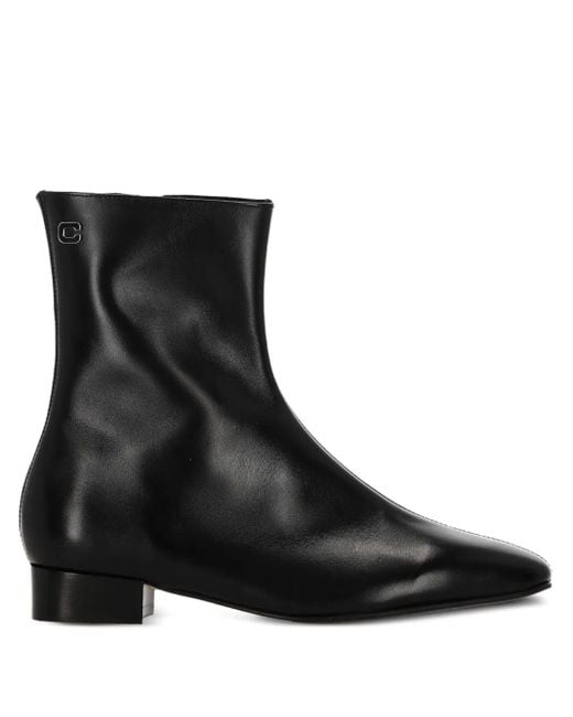 CAREL PARIS Black Leather Zip Boots