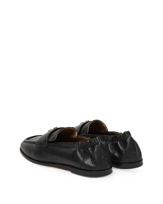 Patrizia Pepe Black Square-Toe Loafers
