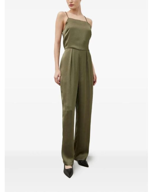 Samsøe & Samsøe Green Square-Neck Open-Back Jumpsuit
