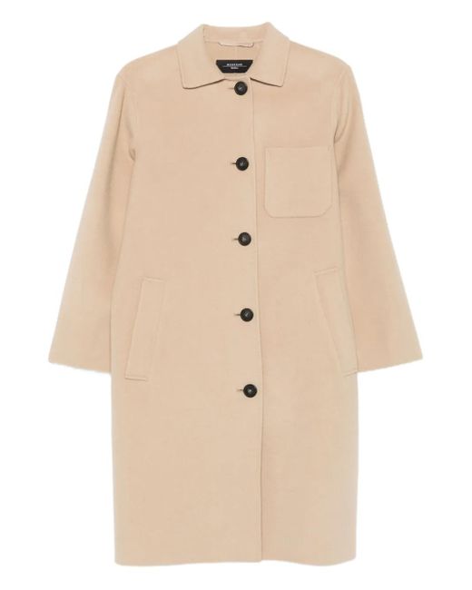 Weekend by Maxmara Natural Patch-Pocket Button Coat