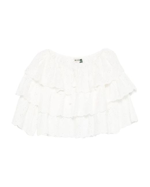 Rixo White Maribelle Bluse