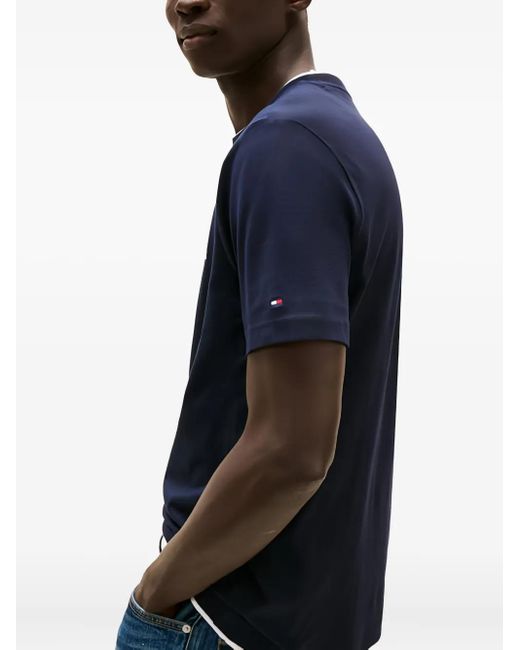 Tommy Hilfiger Black Logo-Embroidered Crew-Neck T-Shirt for men