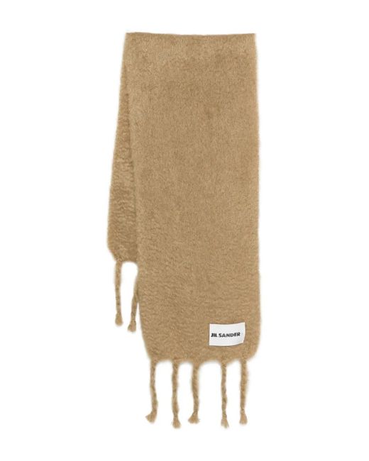 Sciarpa Con Frange di Jil Sander in Natural
