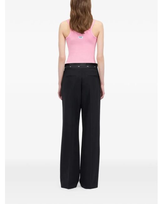 MSGM Black Embellished Trousers