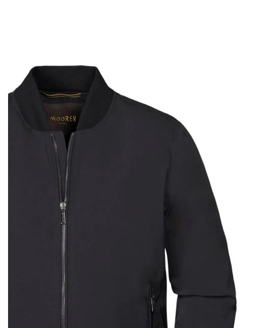 Moorer Blue Zip-Up Bomber Jacket for men