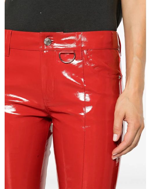Zadig & Voltaire Red Peko Skinny Vinyl Trousers