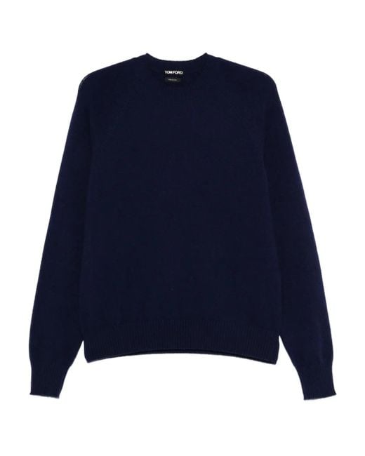 Tom Ford Blue Wool-Cashmere Sweater for men