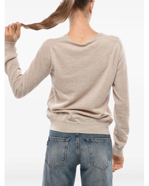 Malo White Crew-Neck Sweater