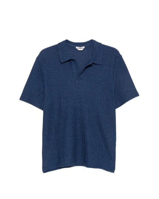 Jacob Cohen Blue Chevron-Knit Short-Sleeve T-Shirt for men