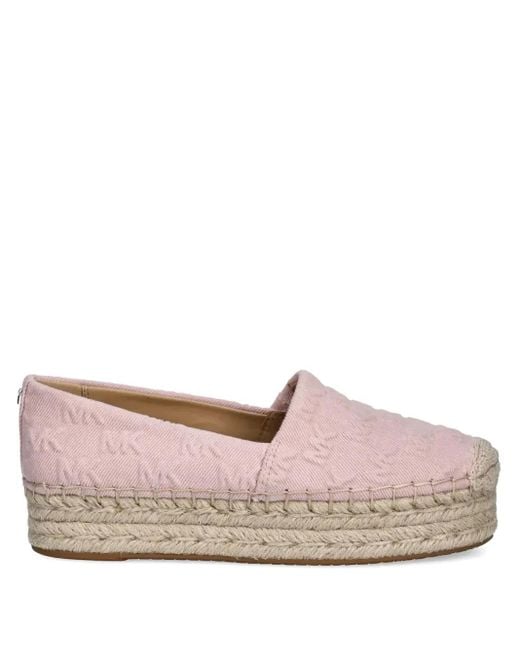 MICHAEL Michael Kors Pink Lynn Logo-Embossed Platform Espadrilles