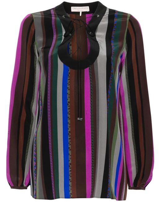 Emilio Pucci Black Silk Blouse