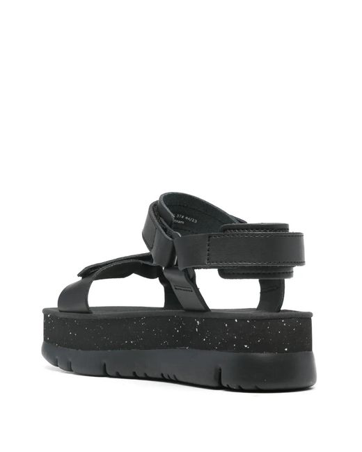 Camper Black Lasted Leather Sandals