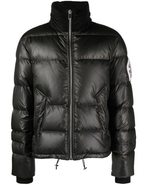 Roberto Cavalli Black Padded Corduroy-Panel Jacket for men