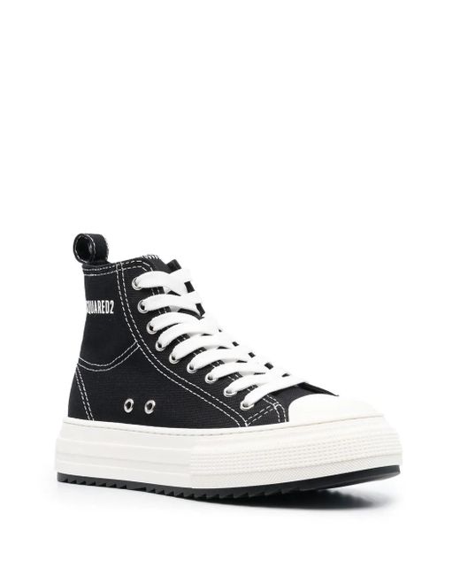 DSquared² Black Platform-Sole High-Top Sneakers