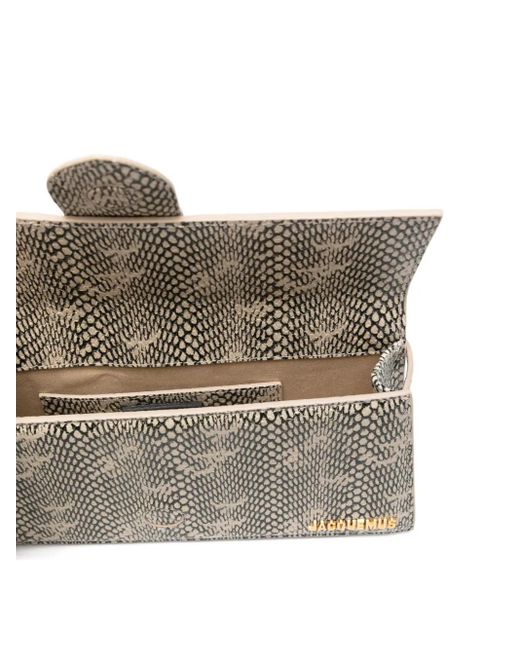 Borsa A Spalla Con Effetto Serpente di Jacquemus in Gray
