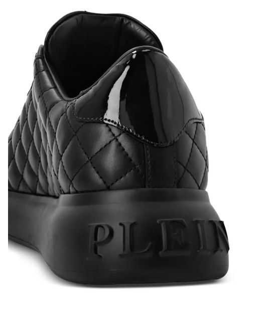 Philipp Plein Black Quilted Leather Sneakers